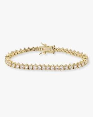NEW MELINDA MARIA women's not your basic diamondettes tennis bracelet in gold